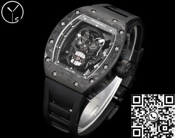 Replica Richard Mille RM052 Black Carbon Fiber Case YS Factory
