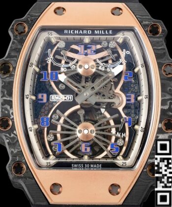 RM21-01 Tourbillon Black Strap Richard Mille Watch RM Factory