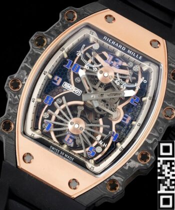 RM21-01 Tourbillon Black Strap Richard Mille Watch RM Factory