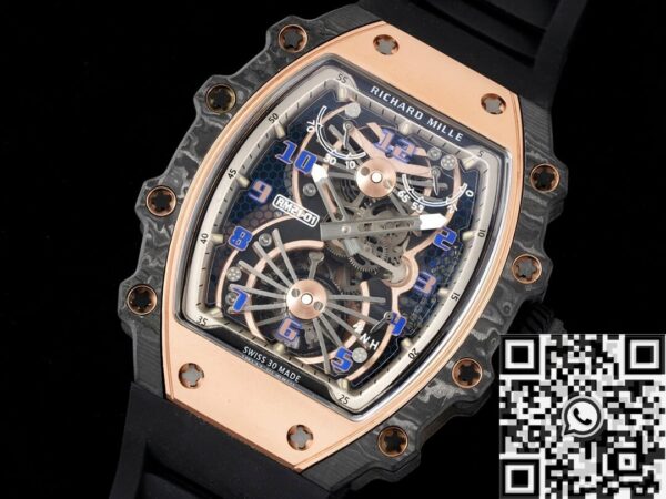 RM21-01 Tourbillon Black Strap Richard Mille Watch RM Factory