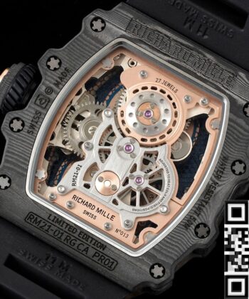 RM21-01 Tourbillon Black Strap Richard Mille Watch RM Factory