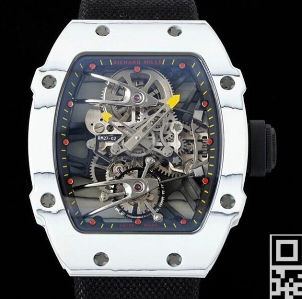 RM27-02 Watches Richard Mille Tourbillon Black Nylon Strap RM