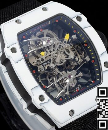 RM27-02 Watches Richard Mille Tourbillon Black Nylon Strap RM