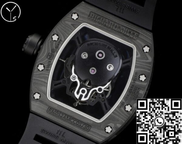 Replica Richard Mille RM052 Black Carbon Fiber Case YS Factory