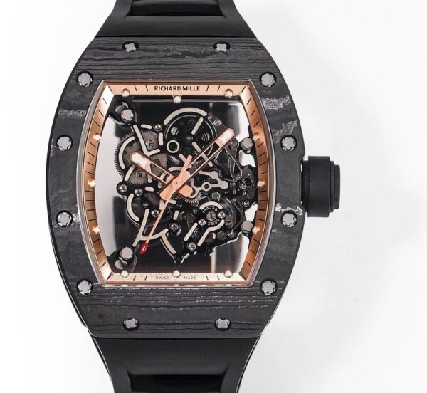 RM Factory RM055 Richard Mille Gold Bezel Carbon Fiber Case