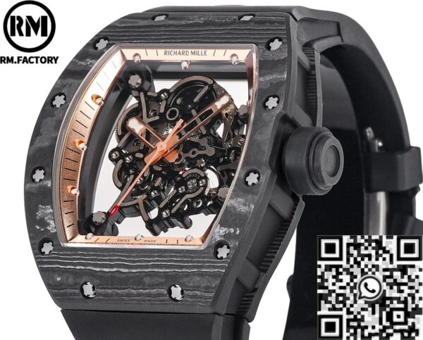 RM Factory RM055 Richard Mille Gold Bezel Carbon Fiber Case
