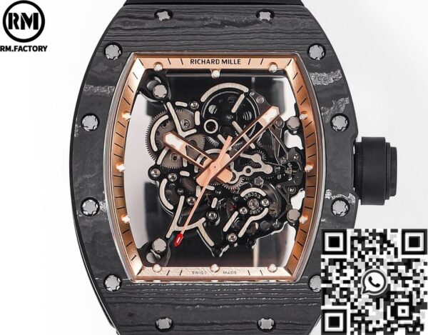 RM Factory RM055 Richard Mille Gold Bezel Carbon Fiber Case