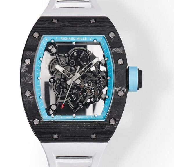 Richard Mille RM055 Blue Bezel Carbon Fiber Case RM Factory