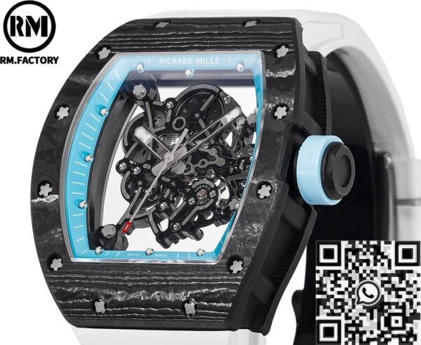 Richard Mille RM055 Blue Bezel Carbon Fiber Case RM Factory