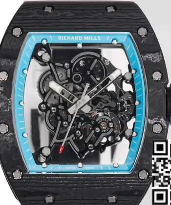 Richard Mille RM055 Blue Bezel Carbon Fiber Case RM Factory
