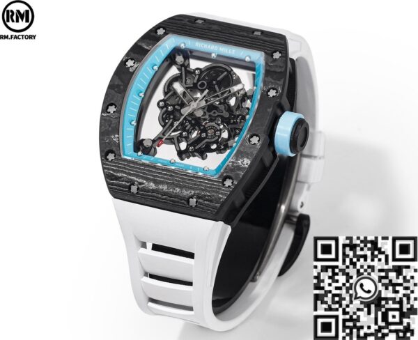Richard Mille RM055 Blue Bezel Carbon Fiber Case RM Factory