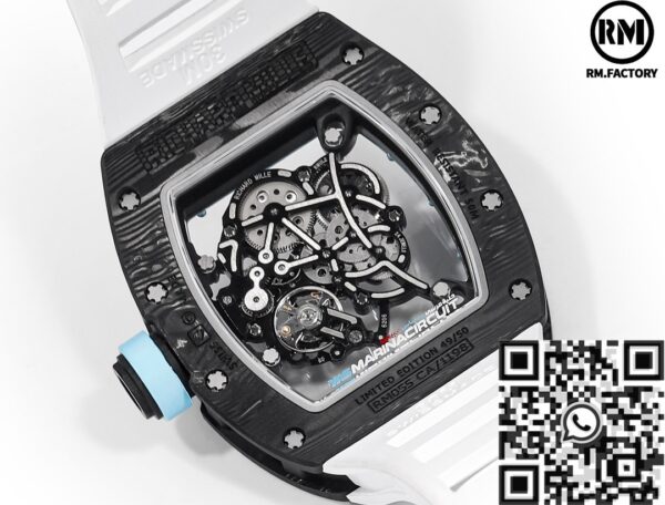 Richard Mille RM055 Blue Bezel Carbon Fiber Case RM Factory
