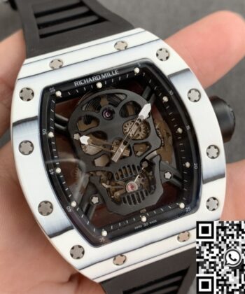 Fake Richard Mille RM052 White Carbon Fiber Case YS Factory