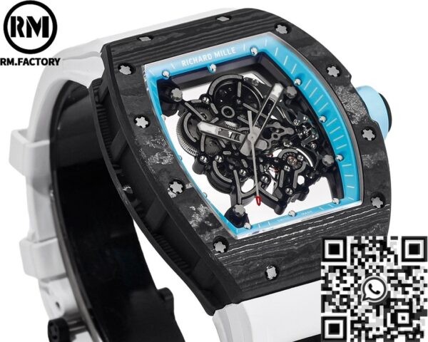 Richard Mille RM055 Blue Bezel Carbon Fiber Case RM Factory