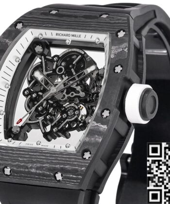 Richard Mille RM055 Watches Black Carbon Fiber Case RM