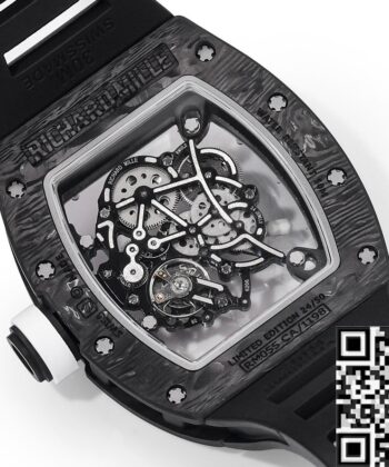 Richard Mille RM055 Watches Black Carbon Fiber Case RM