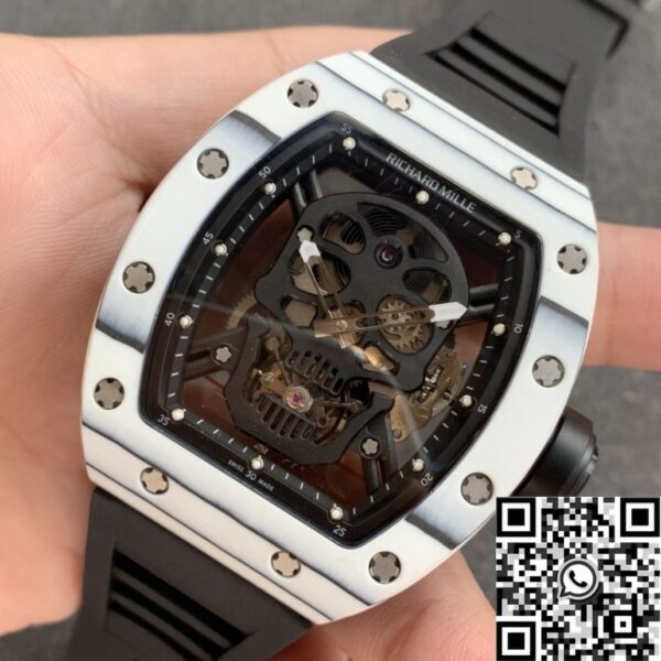 Fake Richard Mille RM052 White Carbon Fiber Case YS Factory