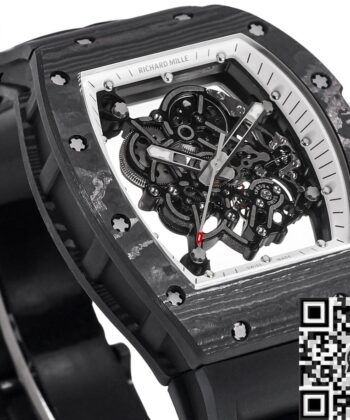 Richard Mille RM055 Watches Black Carbon Fiber Case RM