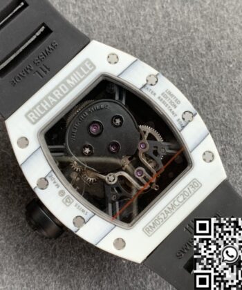 Fake Richard Mille RM052 White Carbon Fiber Case YS Factory