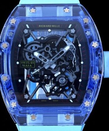 RM35-01 Blue Strap Richard Mille Blue Crystal Watch RM Factory