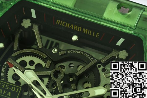 RM35-01 Richard Mille Green Crystal White Strap RM Factory