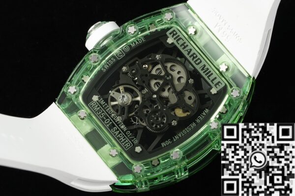 RM35-01 Richard Mille Green Crystal White Strap RM Factory