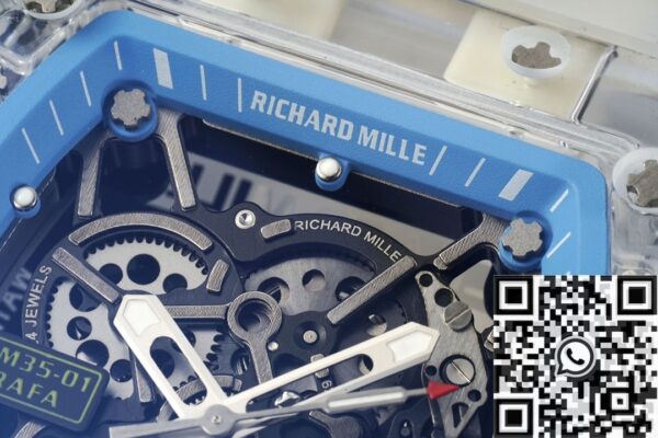 RM35-01 Blue Dial Richard Mille Transparent Strap RM Factory