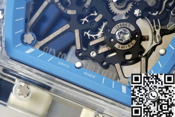 RM35-01 Blue Dial Richard Mille Transparent Strap RM Factory