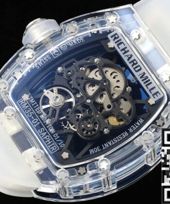 RM35-01 Blue Dial Richard Mille Transparent Strap RM Factory