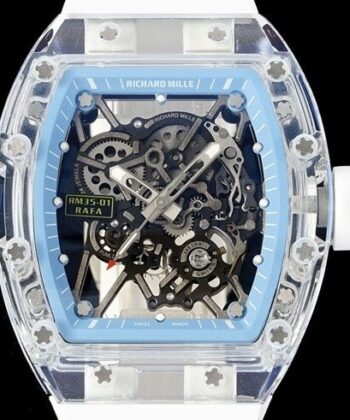 RM35-01 Watch RM Factory Richard Mille Blue Dial White Rubber