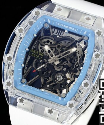RM35-01 Watch RM Factory Richard Mille Blue Dial White Rubber