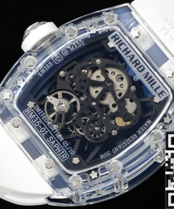 RM35-01 Watch RM Factory Richard Mille Blue Dial White Rubber