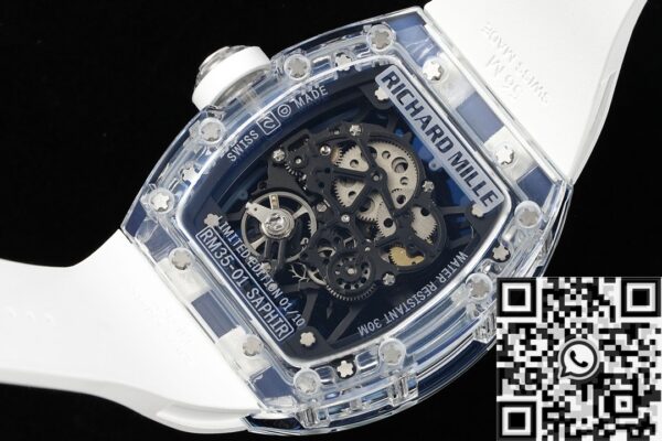 RM35-01 Watch RM Factory Richard Mille Blue Dial White Rubber