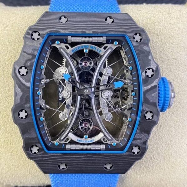 RM Factory RM53-01 Richard Mille Tourbillon Blue Nylon Strap