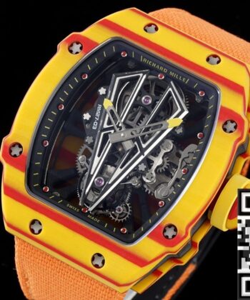 RM27-03 Orange Watch Richard Mille Tourbillon Nylon Strap Watch