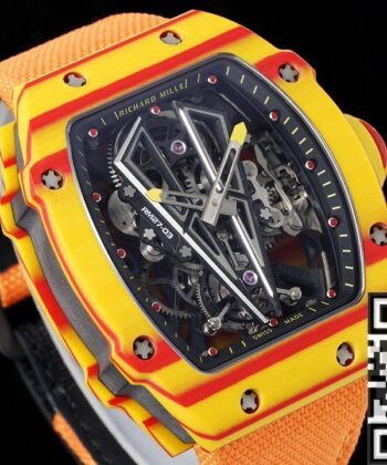 RM27-03 Orange Watch Richard Mille Tourbillon Nylon Strap Watch