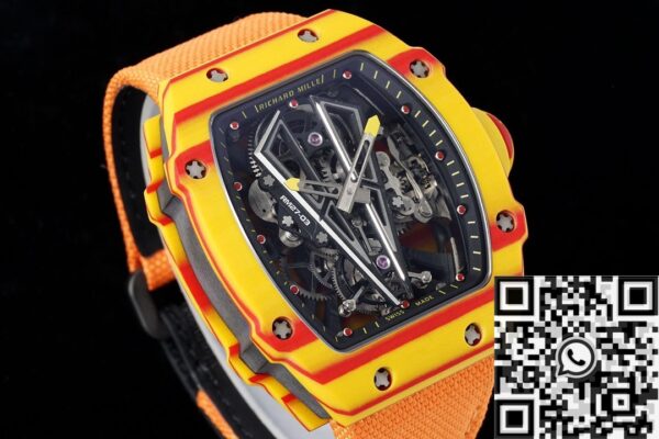 RM27-03 Orange Watch Richard Mille Tourbillon Nylon Strap Watch