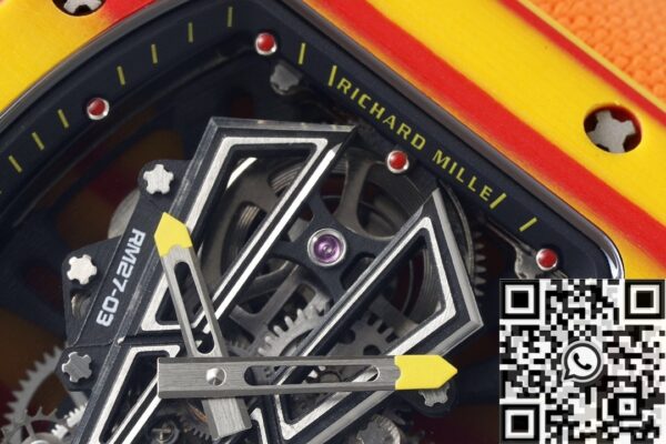 RM27-03 Orange Watch Richard Mille Tourbillon Nylon Strap Watch