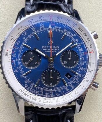 Breitling Navitimer Watch AB0127211C1A1 Blue Dial Leather Strap