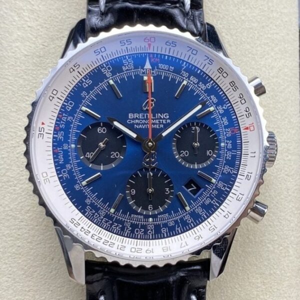 Breitling Navitimer Watch AB0127211C1A1 Blue Dial Leather Strap