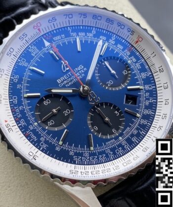 Breitling Navitimer Watch AB0127211C1A1 Blue Dial Leather Strap