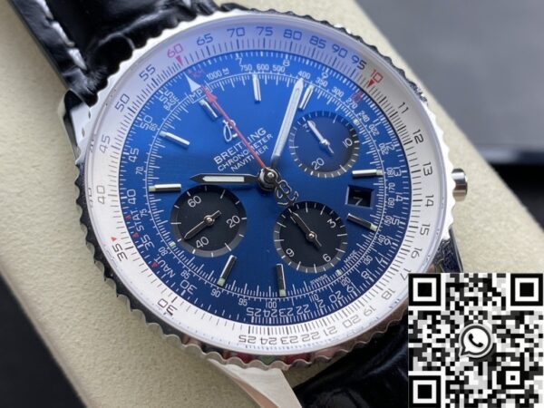 Breitling Navitimer Watch AB0127211C1A1 Blue Dial Leather Strap