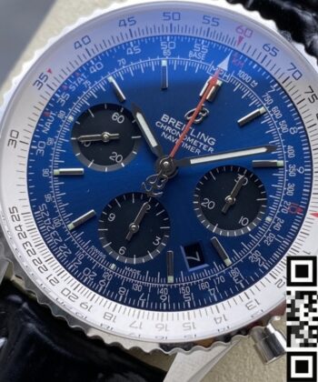 Breitling Navitimer Watch AB0127211C1A1 Blue Dial Leather Strap