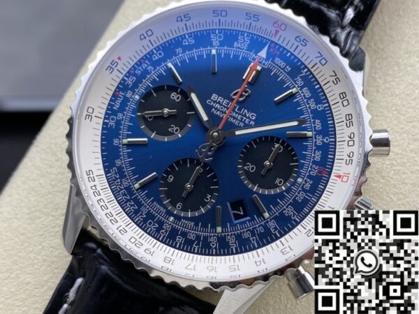 Breitling Navitimer Watch AB0127211C1A1 Blue Dial Leather Strap