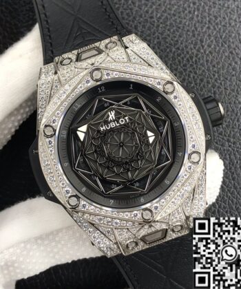 Hublot Big Bang Wrist Watch​ Full Diamond Titanium Case WWF