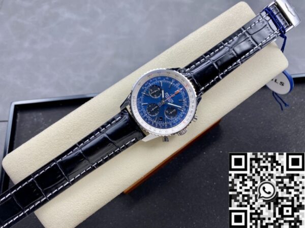 Breitling Navitimer Watch AB0127211C1A1 Blue Dial Leather Strap