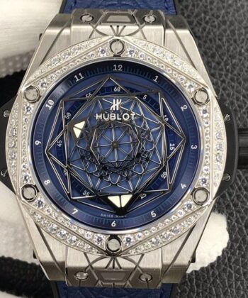 Hublot Big Bang Diamond​ Blue Dial Set Watch WWF Factory