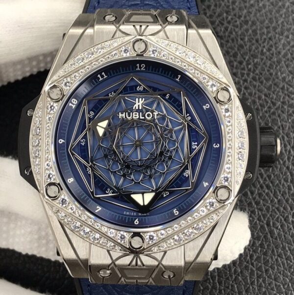 Hublot Big Bang Diamond​ Blue Dial Set Watch WWF Factory