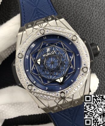 Hublot Big Bang Diamond​ Blue Dial Set Watch WWF Factory