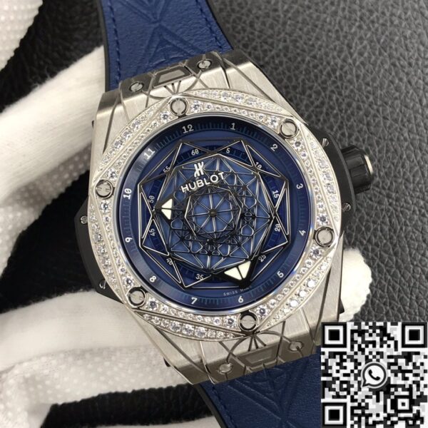 Hublot Big Bang Diamond​ Blue Dial Set Watch WWF Factory